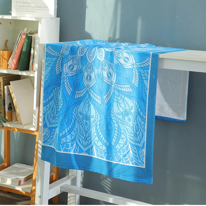 Absorbent and Quick-Drying Beach Towel Microfiber Yoga Sports Towel Swimming Beach Towel Printed Seaside Bath Bath Towel70*140Cm