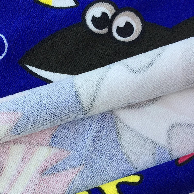 Children Hooded Cloak Beach Towel Kids Swimwear Bath Towel Robes for Boy Girl Toddler Baby Cloak Cape Microfiber Cotton Bathrobe
