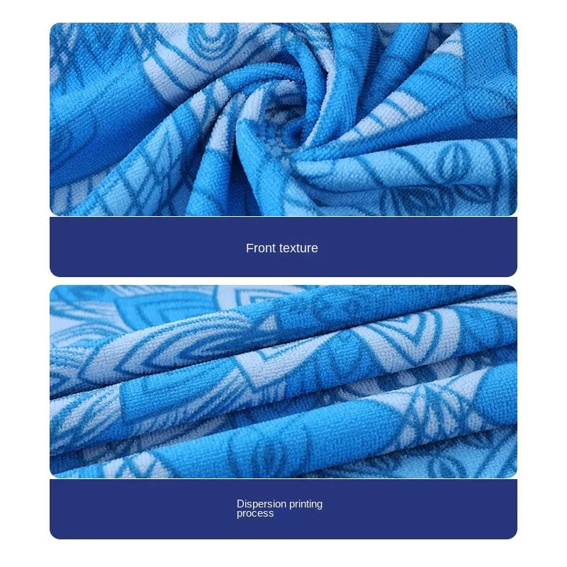 Absorbent and Quick-Drying Beach Towel Microfiber Yoga Sports Towel Swimming Beach Towel Printed Seaside Bath Bath Towel70*140Cm