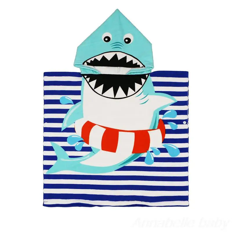 Children Hooded Cloak Beach Towel Kids Swimwear Bath Towel Robes for Boy Girl Toddler Baby Cloak Cape Microfiber Cotton Bathrobe