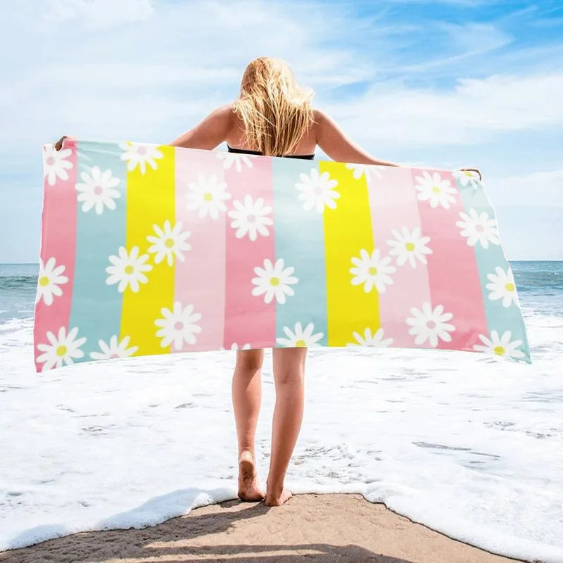 Absorbent and Quick-Drying Beach Towel Microfiber Yoga Sports Towel Swimming Beach Towel Printed Seaside Bath Bath Towel70*140Cm