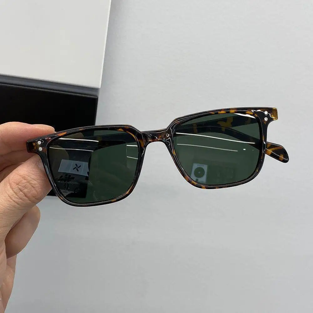 New Leopard Dark Green Square Sunglasses Man Shades Male Sun Glasses Brand Designer Travel Vintage Sun Glasses Oculos De Sol